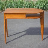 desk, tripod wooden desk, small French designer desk, modernist desk, 50's