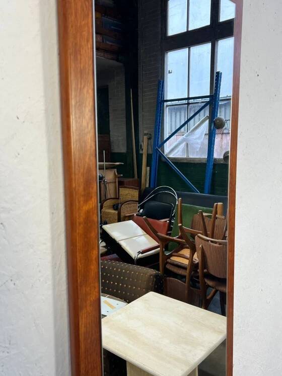 Miroir vintage XL en teck, Scandinavie, années 1970