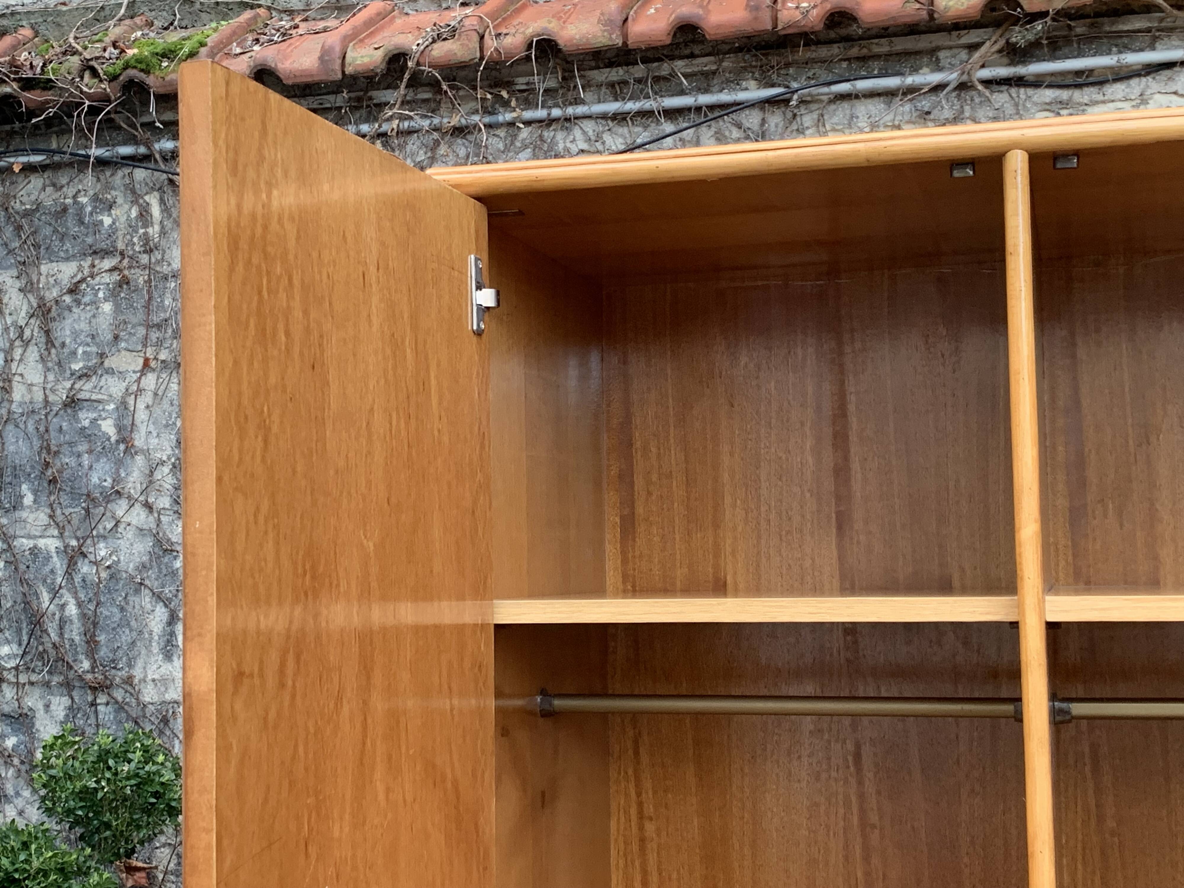 Vintage rattan and woven wicker wardrobe 1970s