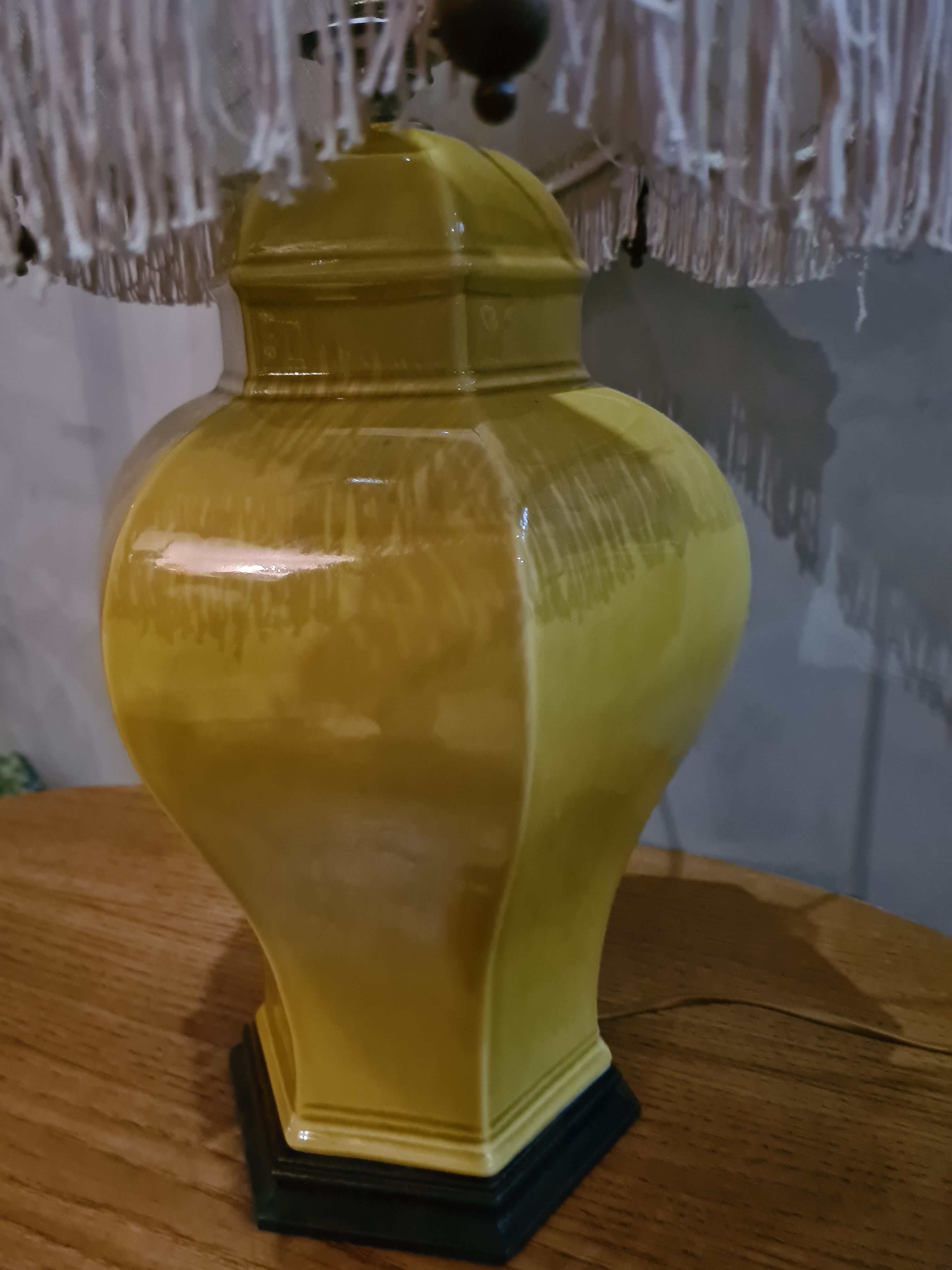 Lamp asia pedestal wood lampshade cotton mottled with wooden bead 70x40