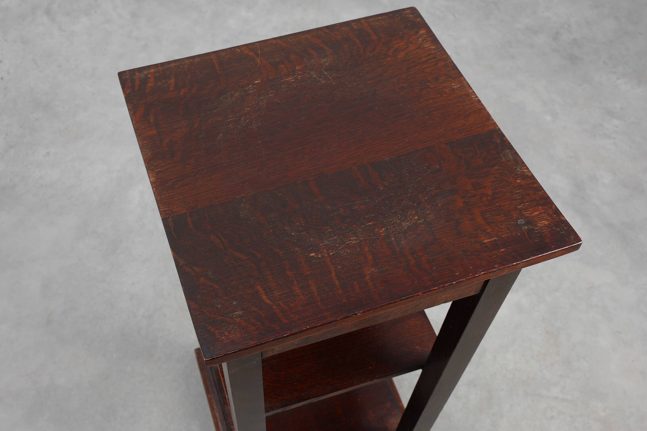 Art Deco dark oak pedestal, Belgium 1920s