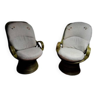 2 Vintage swivel and tilting armchair 1970