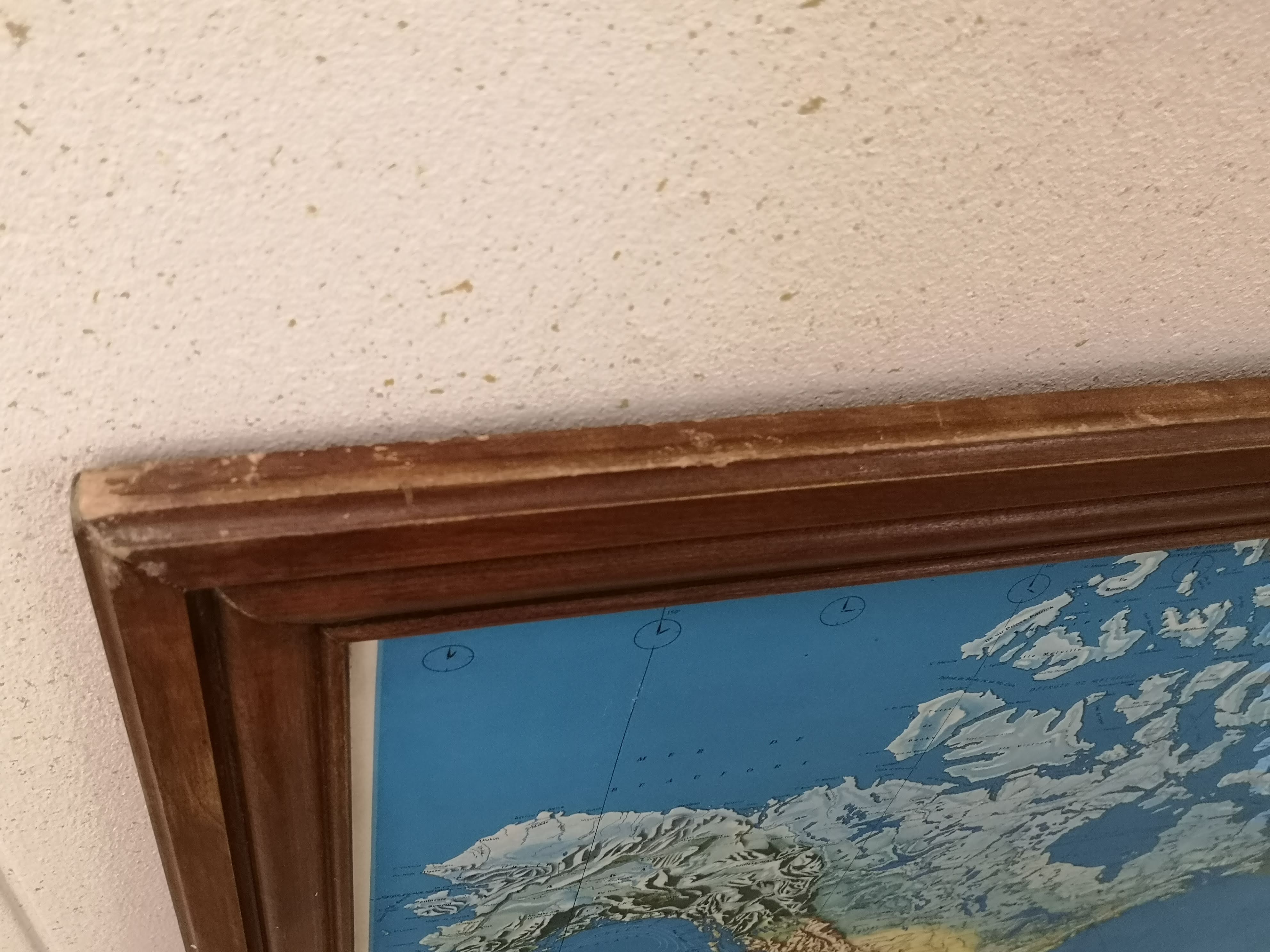 Map of the world Air France vintage Jean Massé 1970