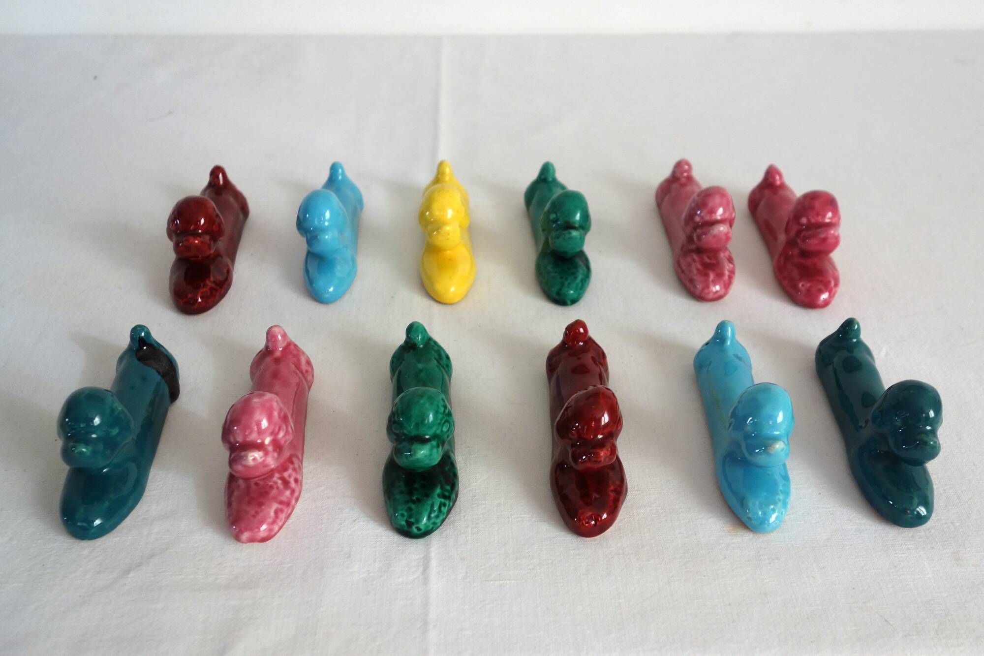 12 vintage Vallauris ceramic knife holders