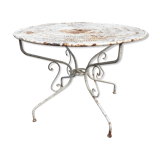 Old wrought iron garden table