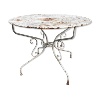 Old wrought iron garden table