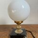 Table lamp in marble, gold metal, opaline globe