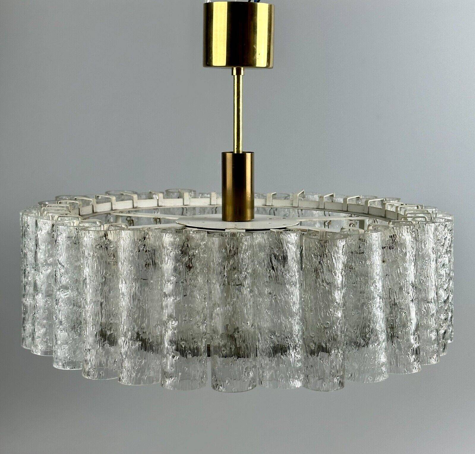 60s 70s chandelier ceiling lamp Doria Leuchten Germany Ice glass design