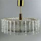 60s 70s chandelier ceiling lamp Doria Leuchten Germany Ice glass design