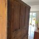 Antique dresser with glass doors and fleur-de-lys from the 50s