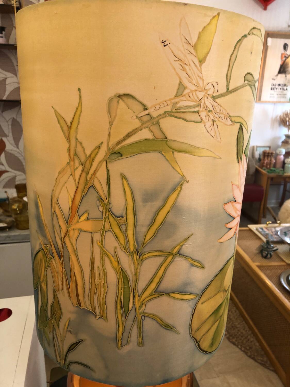 Copper and silk lamp, 1970