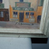 oil painting on canvas depicting Place Plumerau in Tours 1938 by F Chauveau