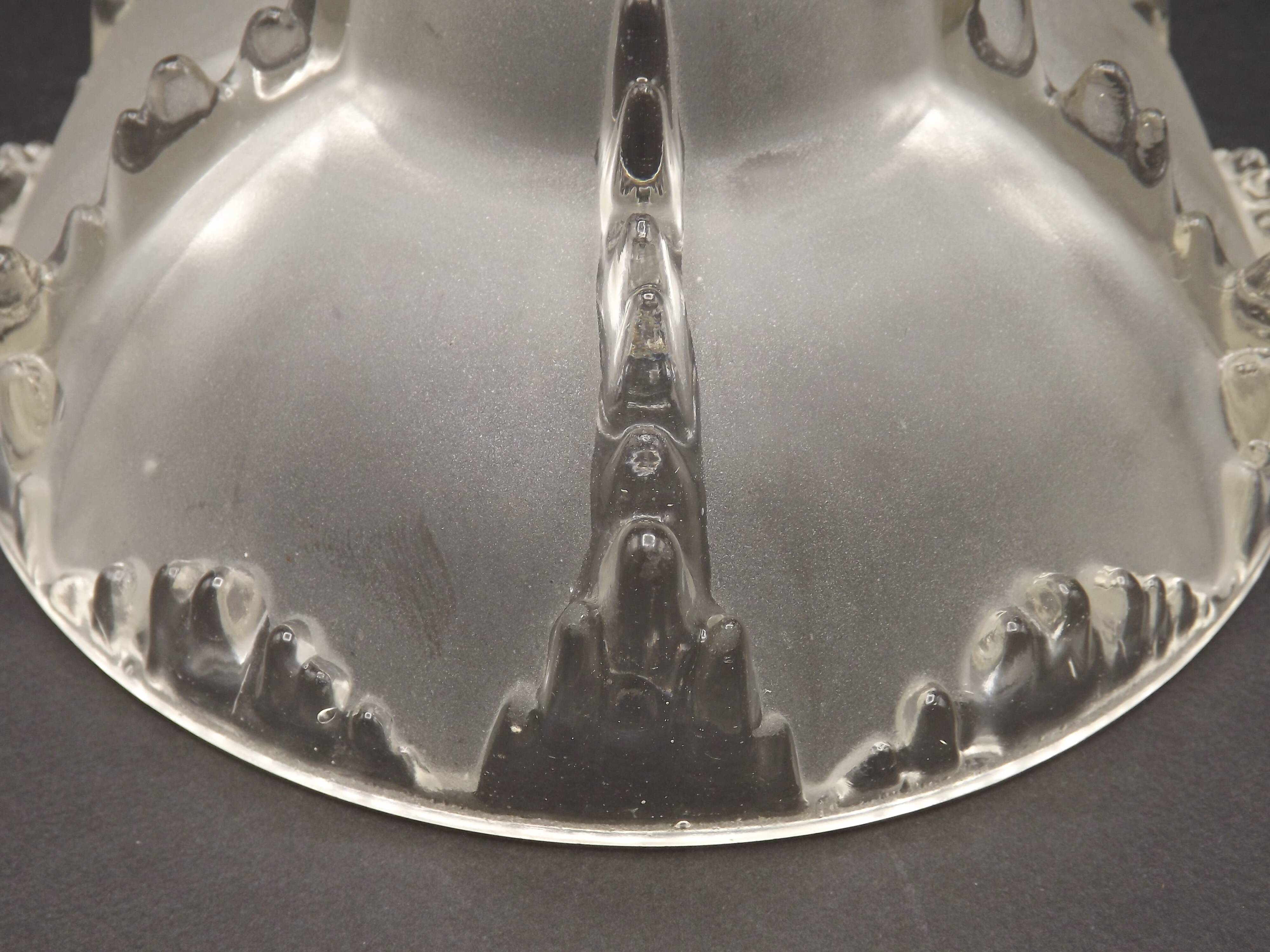 Signed ezan france frosted glass icicle shades set of 3 – art deco lighting