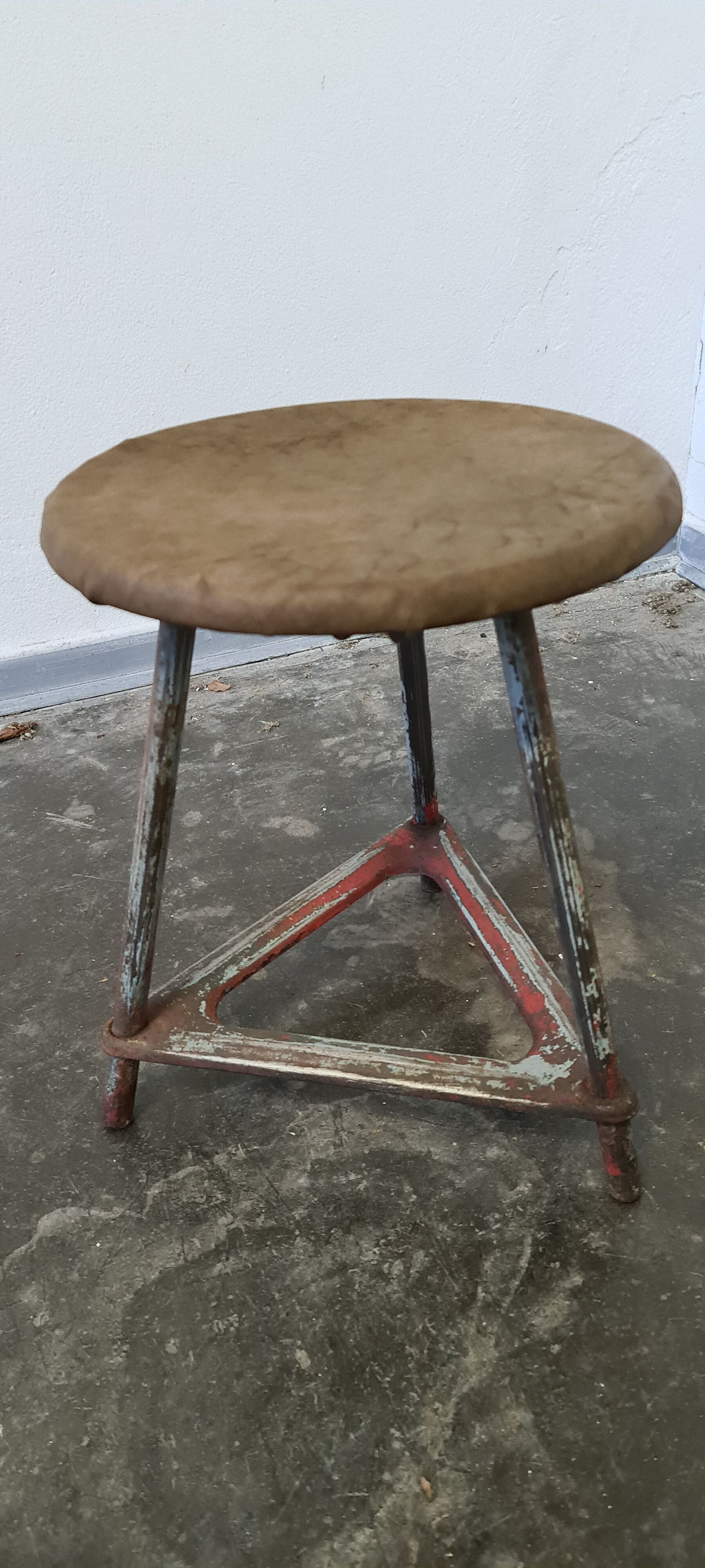 Metal and wood industrial stool