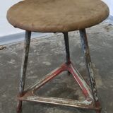 Metal and wood industrial stool