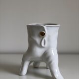 Surreal ceramic vase in the shape of a white glove by Leo Bonassera., 1970