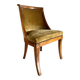 Chaise gondole en velours côtelé jaune moutarde