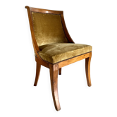 Mustard yellow studded velvet gondola chair