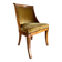 Chaise gondole en velours côtelé jaune moutarde