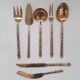 Bamboo pattern brass serving cutlery