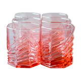 Pink crystal whisky glasses