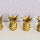 Pineapple brass candlesticks