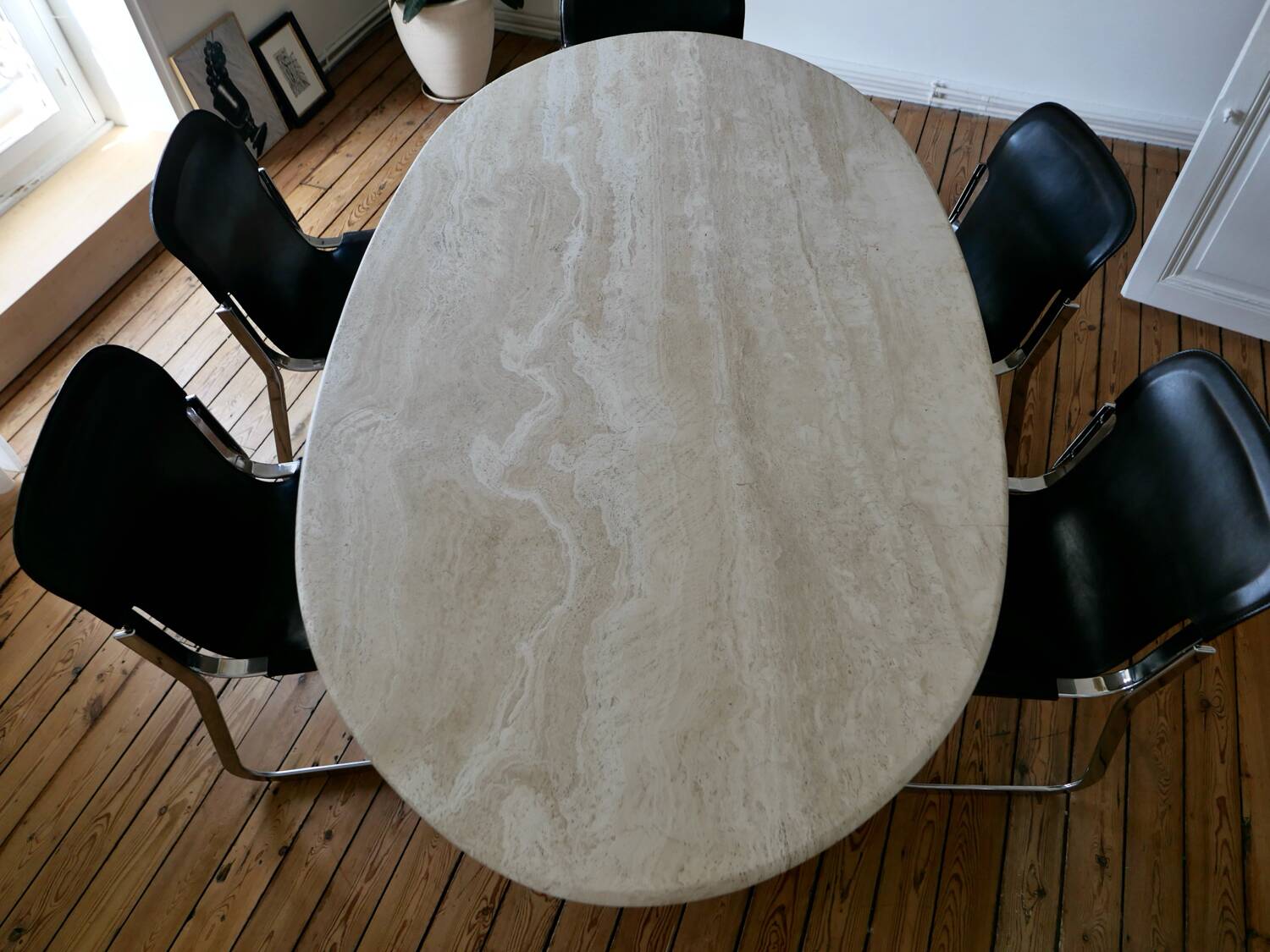 Roche Bobois travertine table