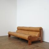 Leather and pine wood sofa by Erik Deforche for Hi Plan