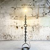 Brutalist floor lamp welded chain