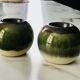 Pair of ceramic ball candlesticks