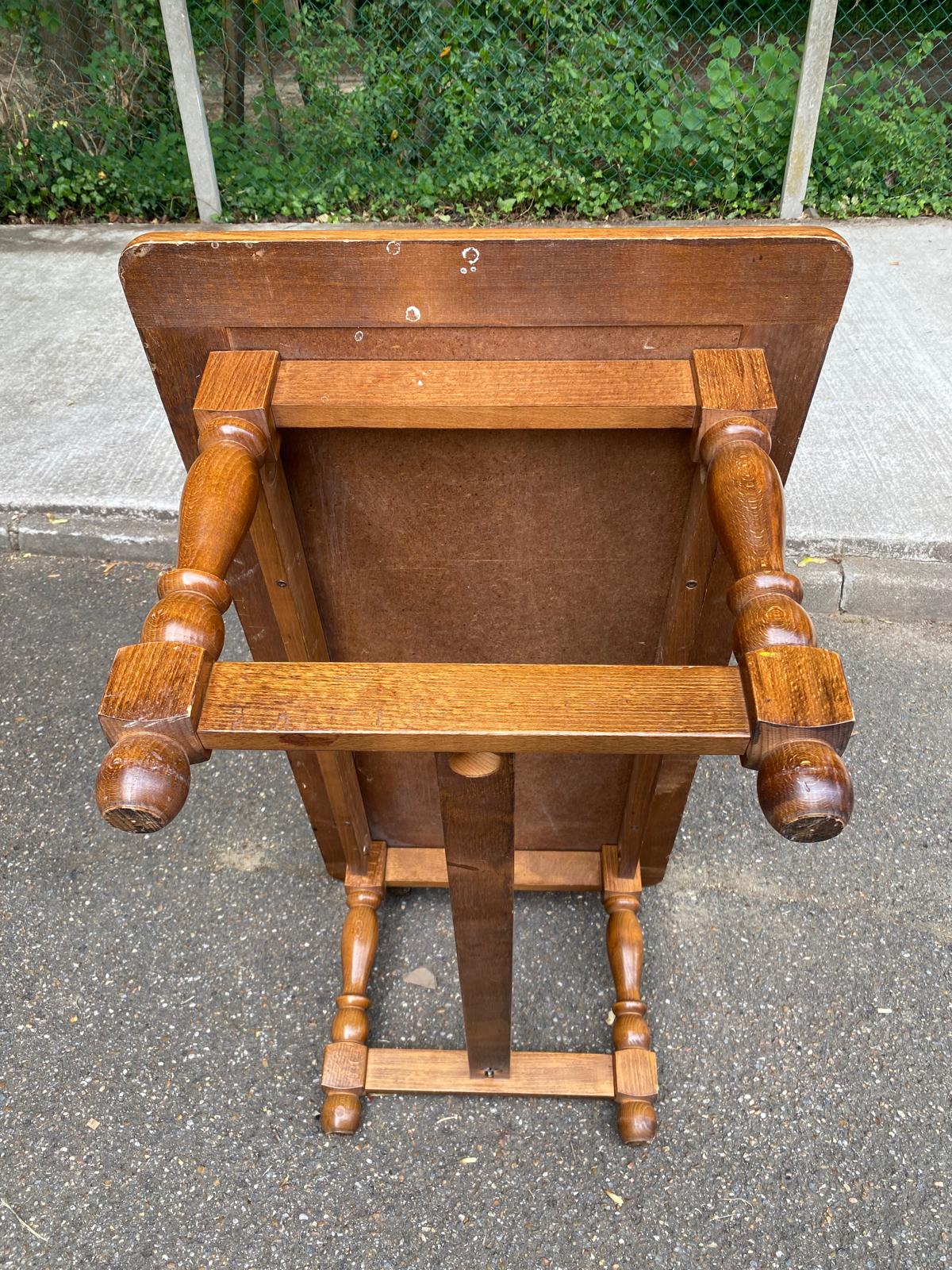 Solid wood and ceramic coffee table from the 1970s.