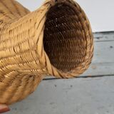 Vintage wicker bottle vase