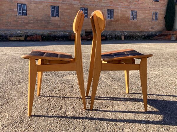 Paire de chaises Roger Landault pour Sentou