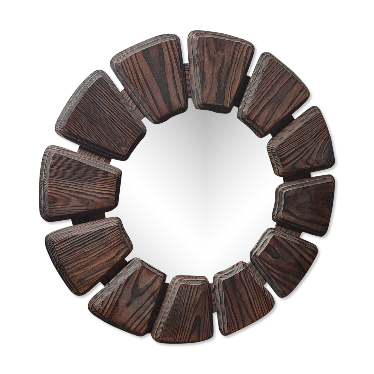 Wooden mirror 60s 52cm