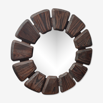 Miroir en bois années 60 52cm