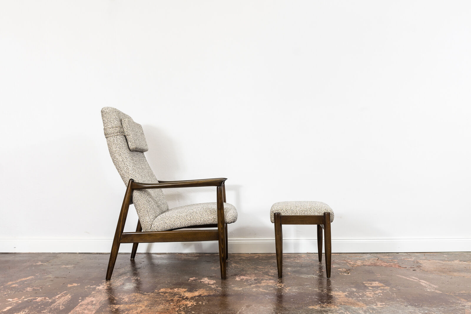 Gfm 64 back armchair with ottoman by edmund homa 1960's