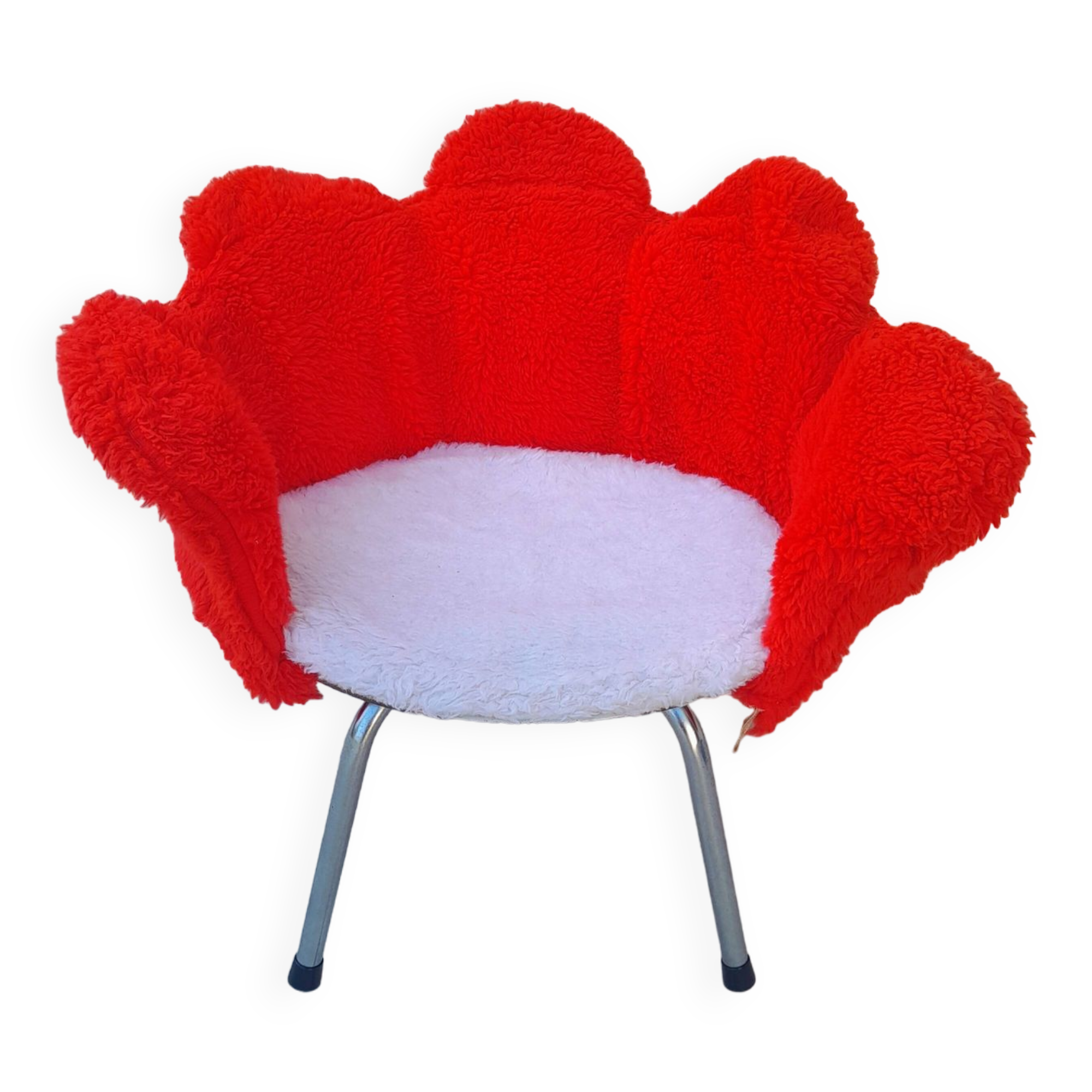 Vintage flower-shaped children's moumoute chair