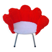 Chaise moumoute enfant vintage forme de fleur