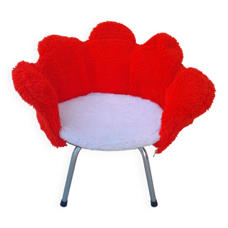 Chaise moumoute enfant vintage forme de fleur