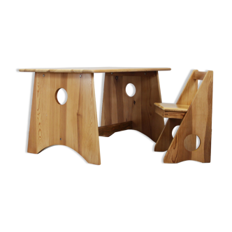 Bureau et chaise pour enfants par Gilbert Marklund pour Furusnickarn AB, Suède années 1970