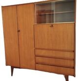 Vintage Scandinavian teak wardrobe, vintage teak secretary.