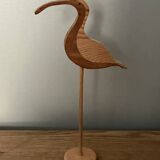 Wooden wading bird on a base