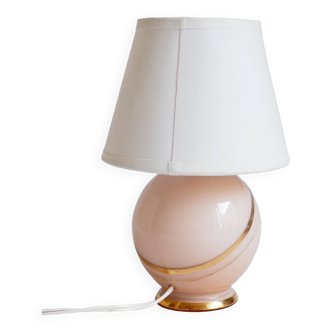 Pink glass ball lamp