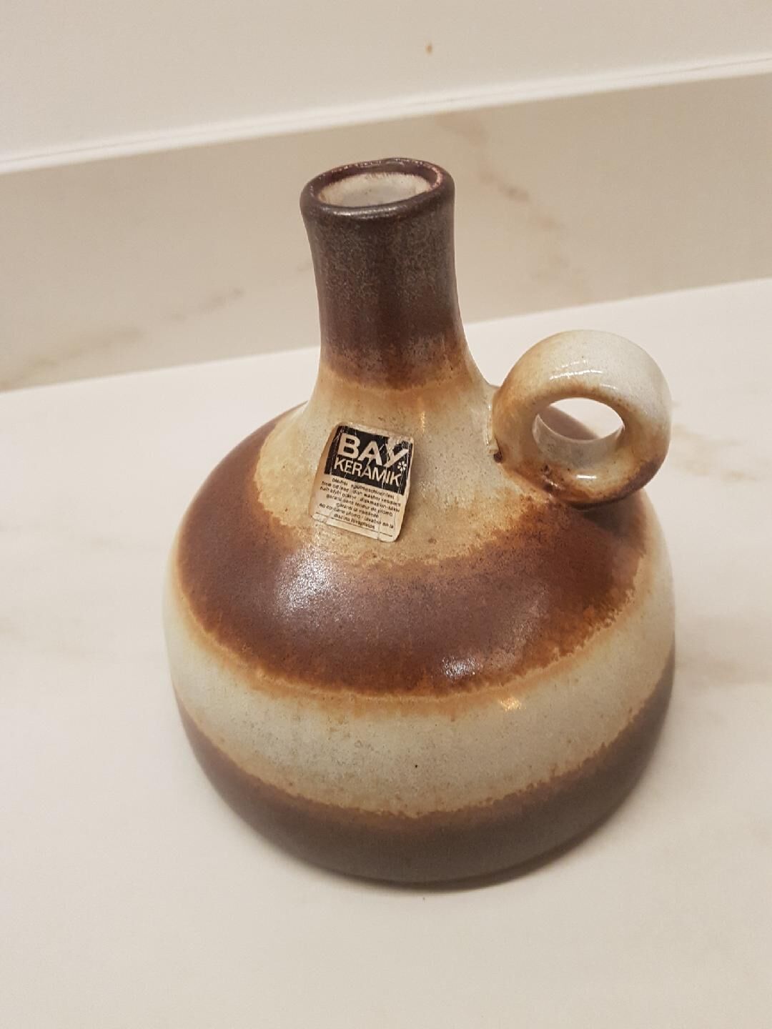 Vintage beige ceramic vase