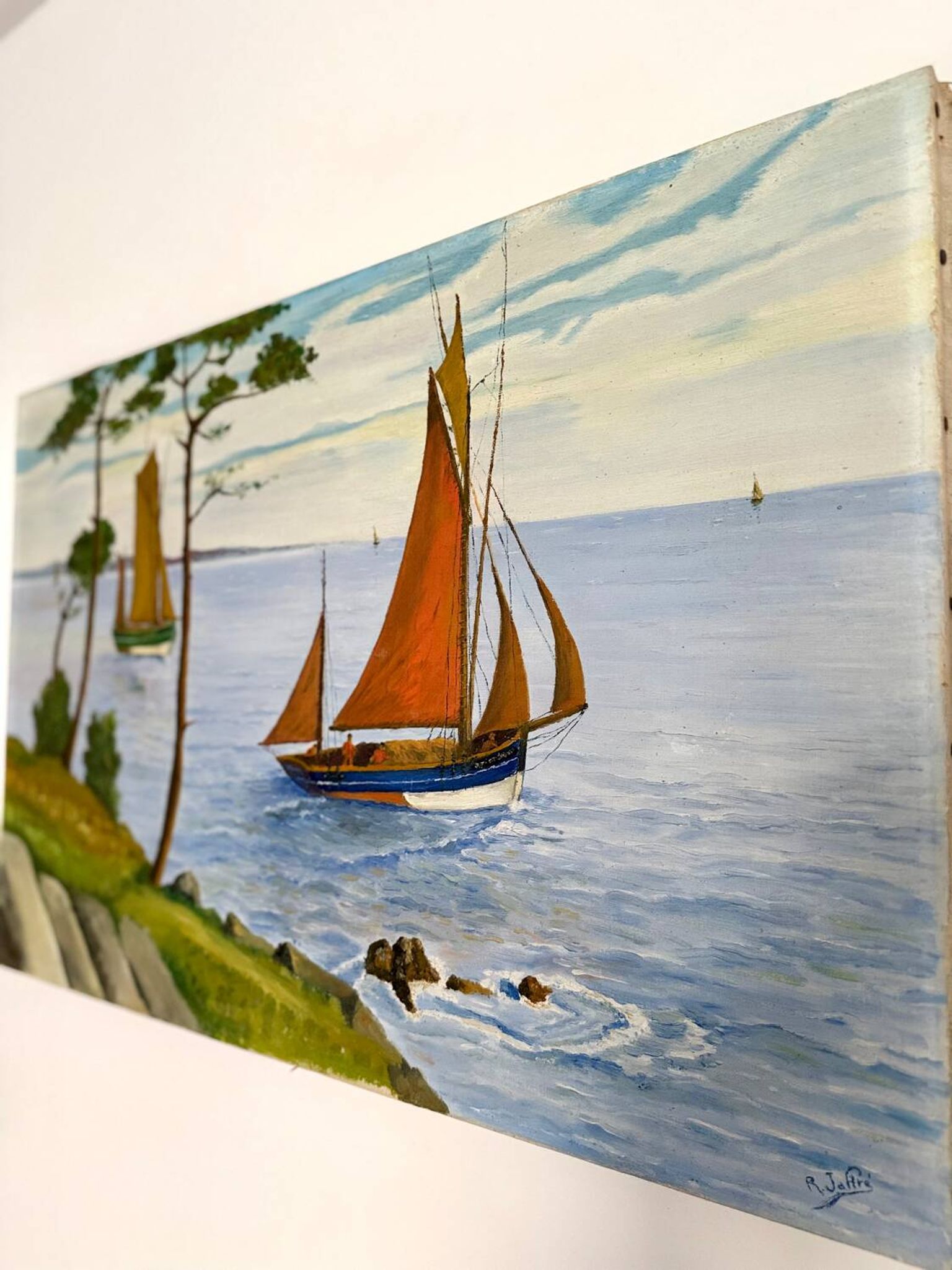 Huile sur toile, Marine signée Raymond JAFFRÉ (1918-2003)
