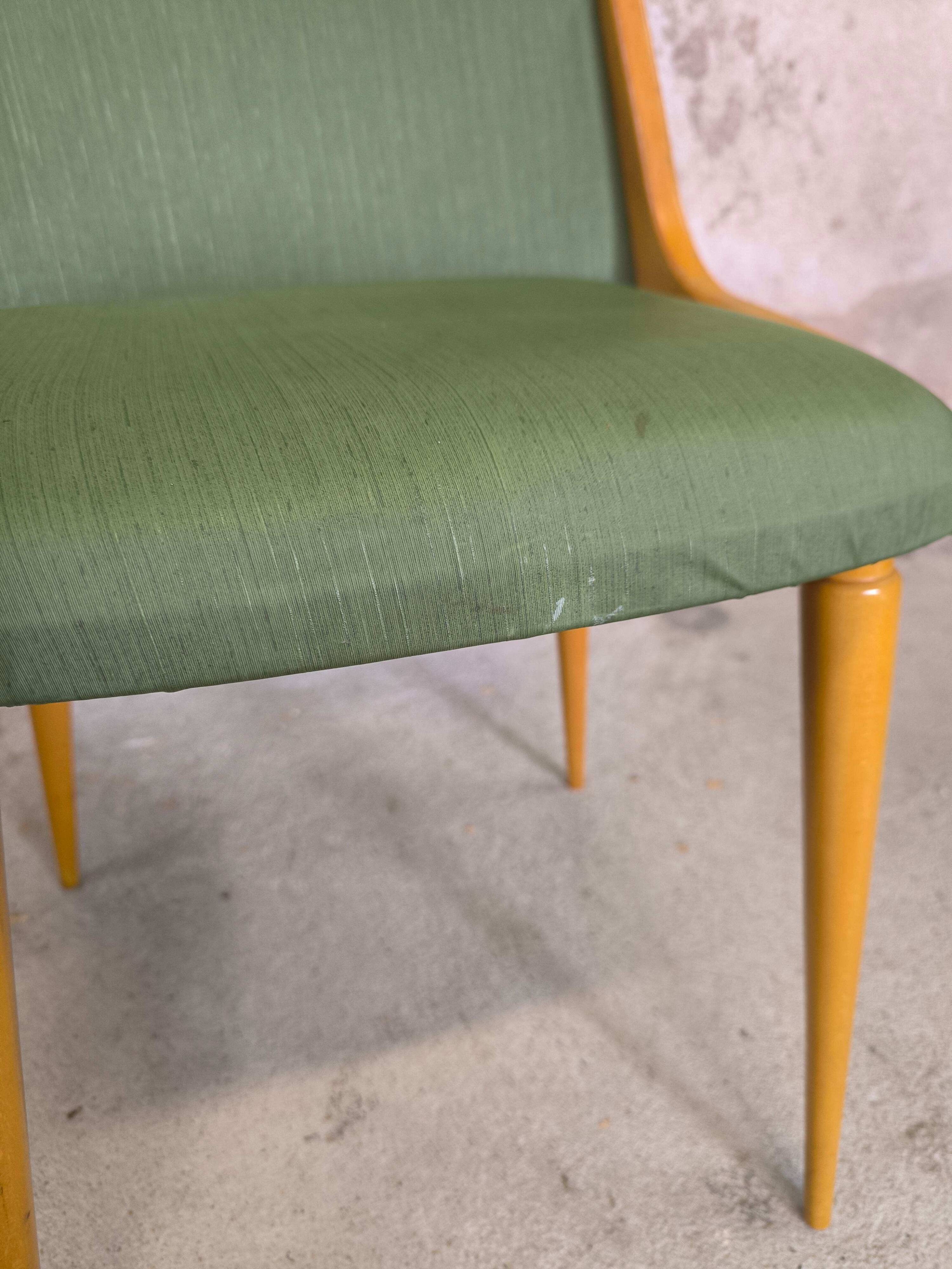 Chaise vintage vinyle vert