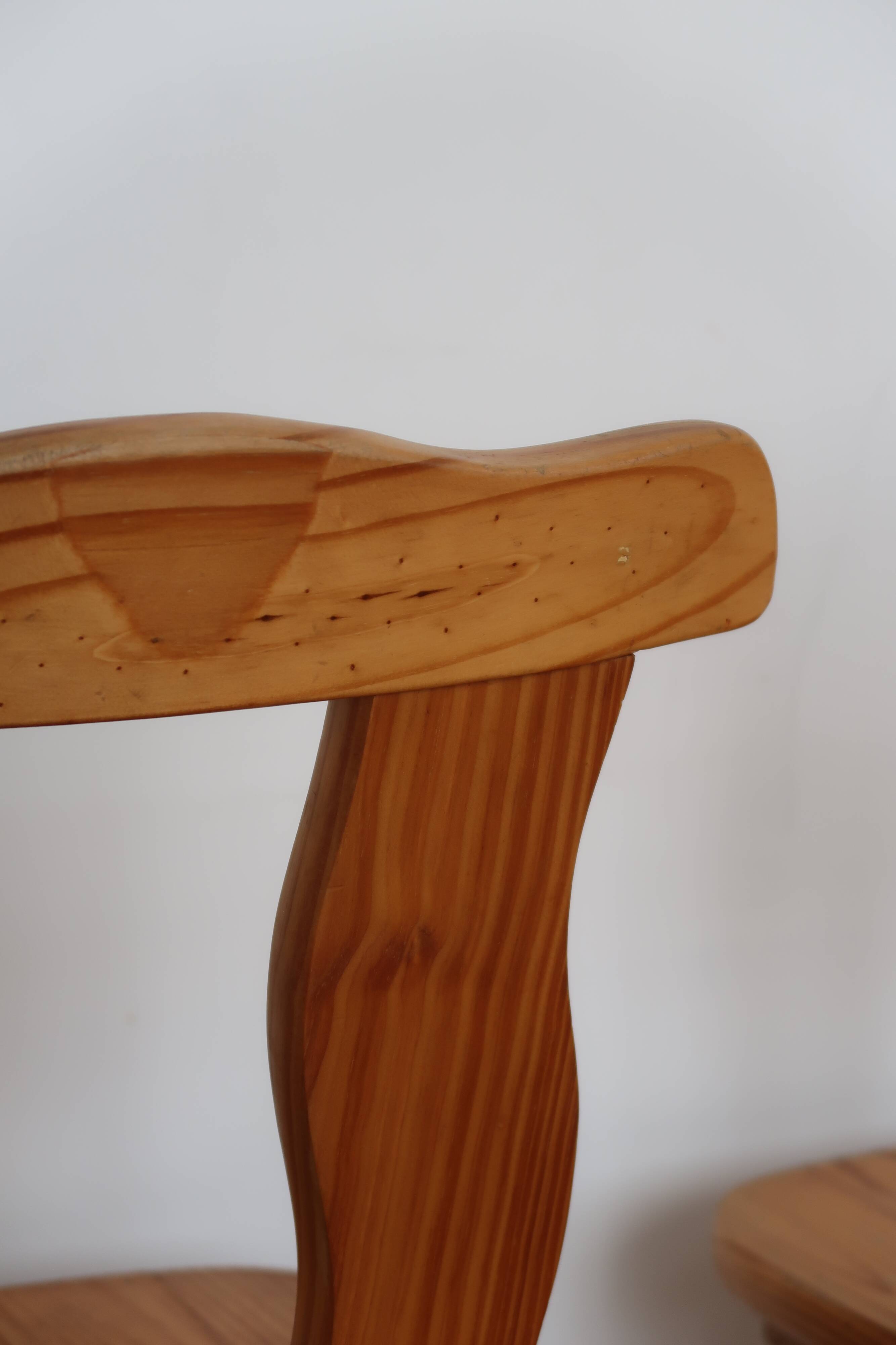 Pair of Scandinavian pine chairs