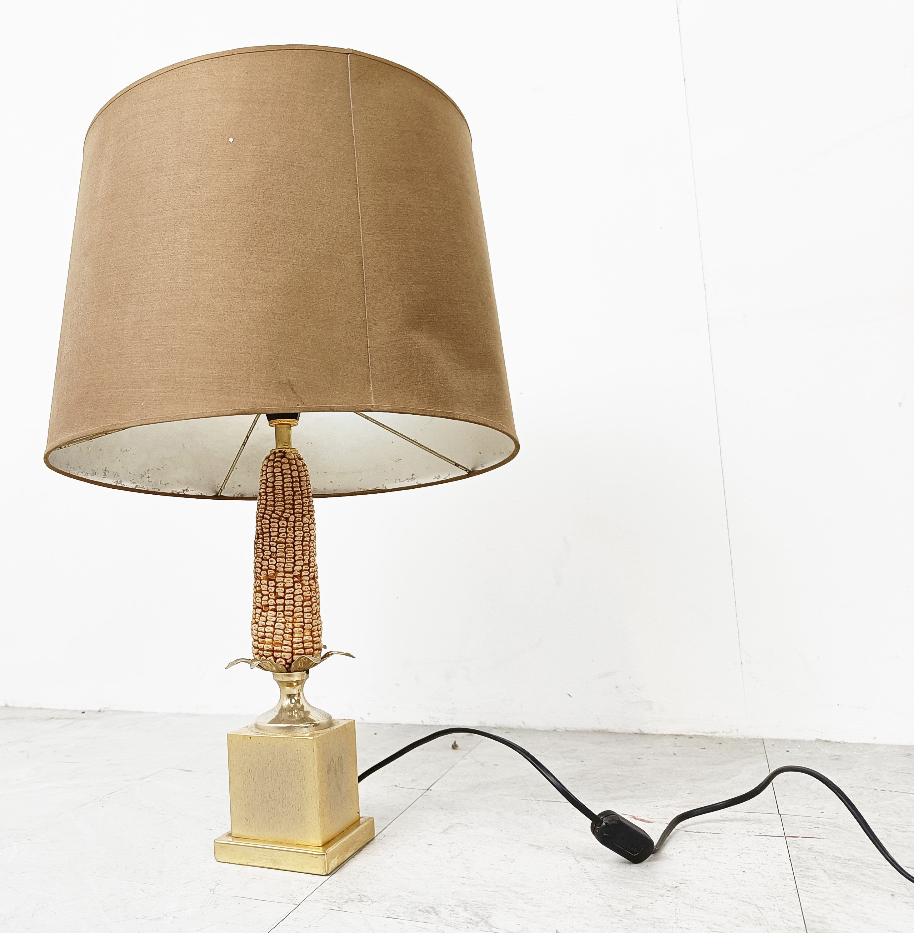 Vintage French corn table lamp, 1970s