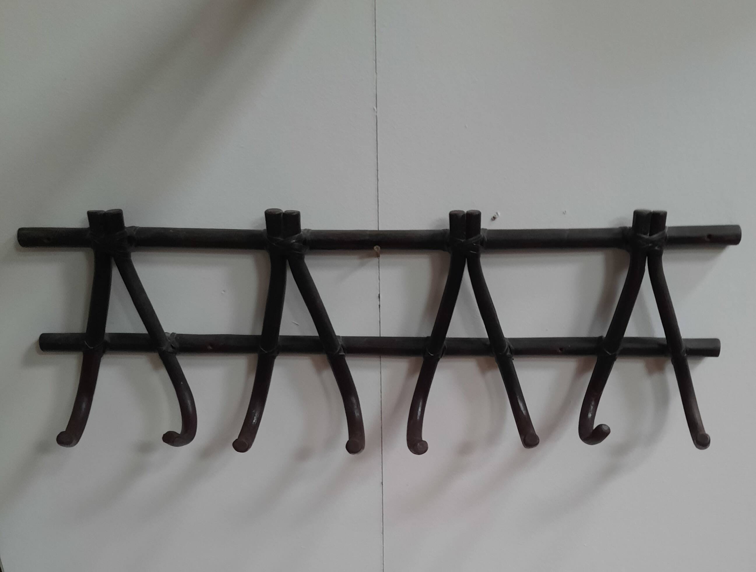 Bamboo wall mounted coat rack