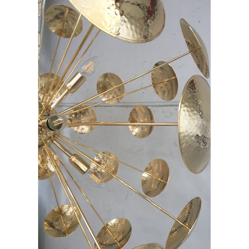 Hand-made brass cap sputnik chandelier